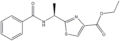 (+)-2-[(S)-1-Benzoylaminoethyl]-4-thiazolecarboxylic acid ethyl ester 结构式