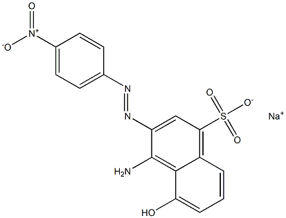 4-Amino-5-hydroxy-3-(p-nitrophenylazo)-1-naphthalenesulfonic acid sodium salt,,结构式