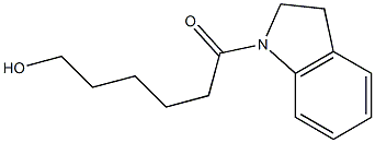 1-[(2,3-ジヒドロ-1H-インドール)-1-イル]-6-ヒドロキシヘキサン-1-オン 化学構造式