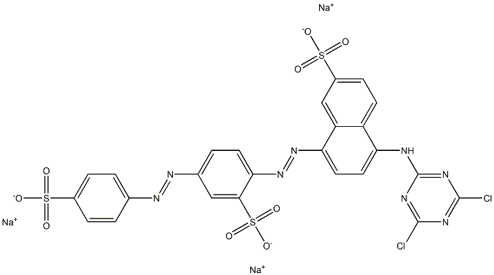 5-(4,6-Dichloro-1,3,5-triazin-2-ylamino)-8-[4-(p-sulfophenylazo)-2-sulfophenylazo]-2-naphthalenesulfonic acid trisodium salt,,结构式