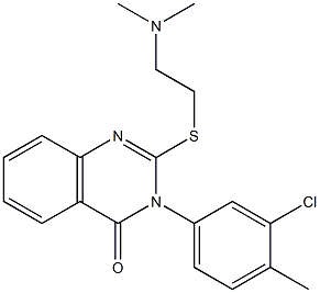 2-[2-(Dimethylamino)ethylthio]-3-(3-chloro-4-methylphenyl)-quinazolin-4(3H)-one,,结构式