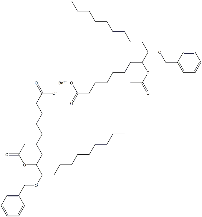 Bis(9-benzyloxy-8-acetyloxystearic acid)barium salt Struktur