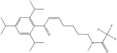 N-[(Z)-6-(2,4,6-Triisopropylphenylsulfinyl)-5-hexenyl]-N-methyltrifluoroacetamide Structure