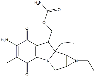 6-Amino-8-[[(aminocarbonyl)oxy]methyl]-1-ethyl-1,1a,2,8,8a,8b-hexahydro-8a-methoxy-5-methylazirino[2',3':3,4]pyrrolo[1,2-a]indole-4,7-dione Structure