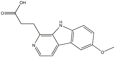 3-(6-Methoxy-9H-pyrido[3,4-b]indol-1-yl)propanoic acid,,结构式