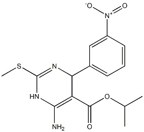 6-Amino-1,4-dihydro-2-methylthio-4-(3-nitrophenyl)pyrimidine-5-carboxylic acid isopropyl ester,,结构式