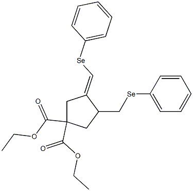 (3E)-3-[(Phenylseleno)methylene]-4-(phenylselenomethyl)cyclopentane-1,1-dicarboxylic acid diethyl ester|
