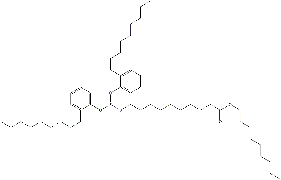 Thiophosphorous acid O,O-bis(2-nonylphenyl)S-(10-nonyloxy-10-oxodecyl) ester,,结构式