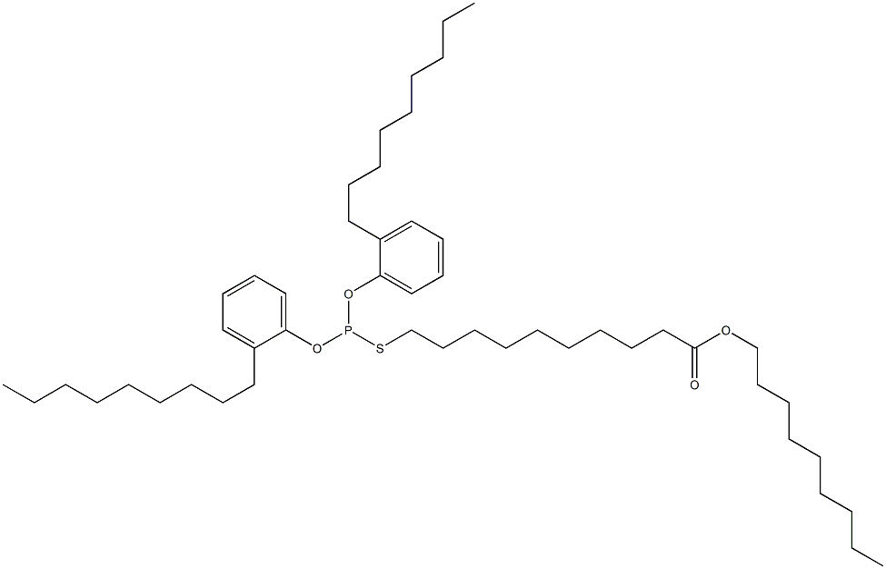 Thiophosphorous acid O,O-bis(2-nonylphenyl)S-(10-nonyloxy-10-oxodecyl) ester Structure