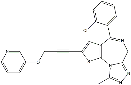 4-(2-Chlorophenyl)-9-methyl-2-[3-(3-pyridinyloxy)-1-propynyl]-6H-thieno[3,2-f][1,2,4]triazolo[4,3-a][1,4]diazepine
