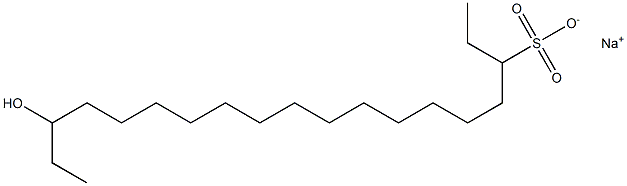 17-Hydroxynonadecane-3-sulfonic acid sodium salt 结构式