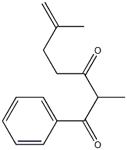 1-フェニル-2-メチル-6-メチル-6-ヘプテン-1,3-ジオン 化学構造式