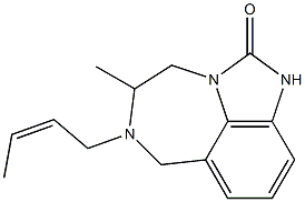 4,5,6,7-テトラヒドロ-5-メチル-6-[(Z)-2-ブテニル]イミダゾ[4,5,1-jk][1,4]ベンゾジアゼピン-2(1H)-オン 化学構造式