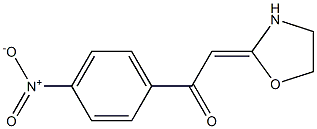 1-(4-ニトロフェニル)-2-[(E)-オキサゾリジン-2-イリデン]エタン-1-オン 化学構造式