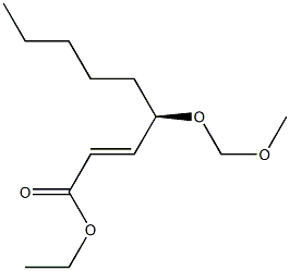 (2E,4R)-4-(メトキシメトキシ)-2-ノネン酸エチル 化学構造式