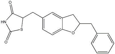5-[2-Benzyl-2,3-dihydrobenzofuran-5-ylmethyl]thiazolidine-2,4-dione,,结构式