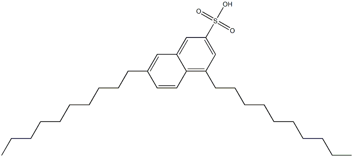 4,7-ジデシル-2-ナフタレンスルホン酸 化学構造式