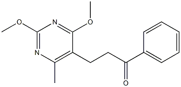 2,4-Dimethoxy-6-methyl-5-(3-oxo-3-phenylpropyl)pyrimidine Struktur
