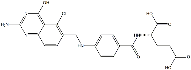 N-[4-[(2-Amino-4-hydroxy-5-chloroquinazolin-6-ylmethyl)amino]benzoyl]-L-glutamic acid Structure