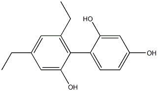 4',6'-Diethyl-1,1'-biphenyl-2,2',4-triol,,结构式