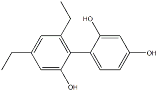 4',6'-Diethyl-1,1'-biphenyl-2,2',4-triol Struktur