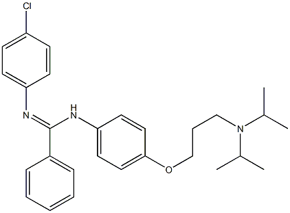 N'-(4-クロロフェニル)-N-[4-[3-(ジイソプロピルアミノ)プロポキシ]フェニル]ベンズアミジン 化学構造式
