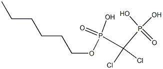 (Dichloromethylene)bis(phosphonic acid hydrogen hexyl) ester Structure