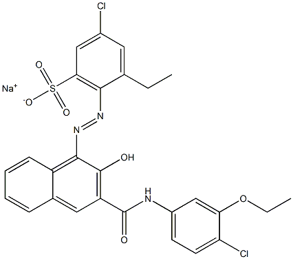 3-Chloro-5-ethyl-6-[[3-[[(4-chloro-3-ethoxyphenyl)amino]carbonyl]-2-hydroxy-1-naphtyl]azo]benzenesulfonic acid sodium salt