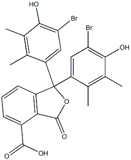 1,1-ビス(5-ブロモ-4-ヒドロキシ-2,3-ジメチルフェニル)-1,3-ジヒドロ-3-オキソイソベンゾフラン-4-カルボン酸 化学構造式