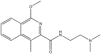 N-(2-ジメチルアミノエチル)-1-メトキシ-4-メチル-3-イソキノリンカルボアミド 化学構造式