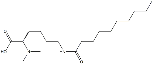 N6-(2-デセノイル)-N2,N2-ジメチルリシン 化学構造式