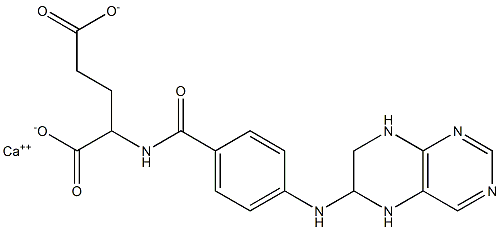 2-[4-(5,6,7,8-Tetrahydropteridin-6-ylamino)phenylcarbonylamino]pentanedioic acid calcium salt Structure