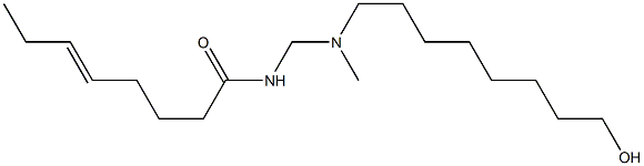 N-[[N-(8-ヒドロキシオクチル)-N-メチルアミノ]メチル]-5-オクテンアミド 化学構造式