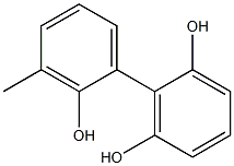 3'-メチル-1,1'-ビフェニル-2,2',6-トリオール 化学構造式