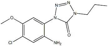 1-(2-アミノ-4-クロロ-5-メトキシフェニル)-4-プロピル-1H-テトラゾール-5(4H)-オン 化学構造式