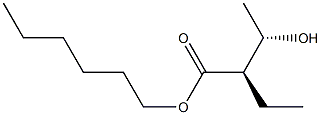 (2R,3S)-2-エチル-3-ヒドロキシ酪酸ヘキシル 化学構造式