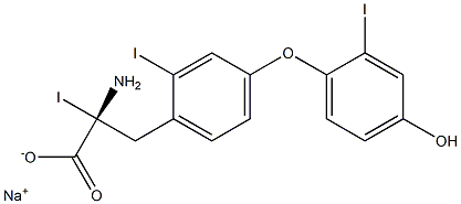 (R)-2-Amino-3-[4-(4-hydroxy-2-iodophenoxy)-2-iodophenyl]-2-iodopropanoic acid sodium salt Structure