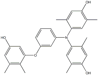 N,N-Bis(4-hydroxy-2,5-dimethylphenyl)-3-(5-hydroxy-2,3-dimethylphenoxy)benzenamine Struktur