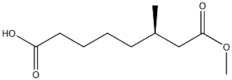 [R,(+)]-3-Methyloctanedioic acid hydrogen 1-methyl ester Struktur