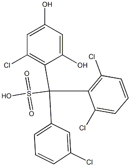 (3-Chlorophenyl)(2,6-dichlorophenyl)(6-chloro-2,4-dihydroxyphenyl)methanesulfonic acid