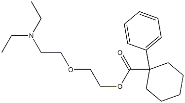 1-フェニルシクロヘキサン-1-カルボン酸2-[2-(ジエチルアミノ)エトキシ]エチル 化学構造式