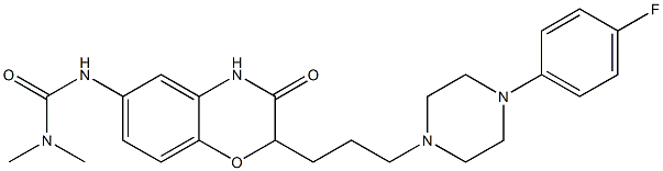 2-[3-[4-(4-Fluorophenyl)piperazin-1-yl]propyl]-6-[(dimethylaminocarbonyl)amino]-2H-1,4-benzoxazin-3(4H)-one,,结构式