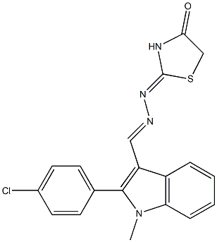  1-Methyl-2-(4-chlorophenyl)-1H-indole-3-carbaldehyde (4-oxothiazolidin-2-ylidene)hydrazone