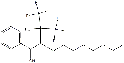 2-Octyl-1-phenyl-4,4,4-trifluoro-3-trifluoromethyl-1,3-butanediol Struktur