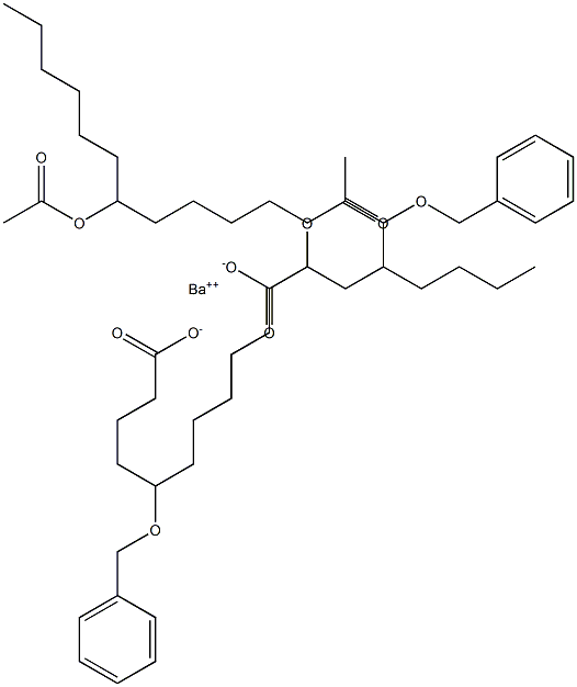 Bis(5-benzyloxy-12-acetyloxystearic acid)barium salt,,结构式