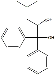 [S,(-)]-4-メチル-1,1-ジフェニル-1,2-ペンタンジオール 化学構造式