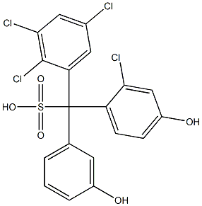 (2-Chloro-4-hydroxyphenyl)(2,3,5-trichlorophenyl)(3-hydroxyphenyl)methanesulfonic acid,,结构式