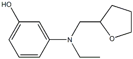 m-[N-エチル-N-(オキソラン-2-イルメチル)アミノ]フェノール 化学構造式