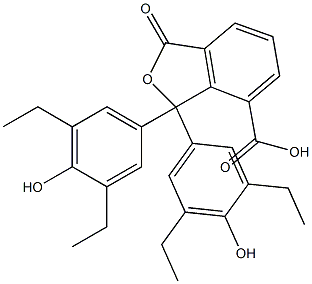 1,1-Bis(3,5-diethyl-4-hydroxyphenyl)-1,3-dihydro-3-oxoisobenzofuran-7-carboxylic acid Struktur