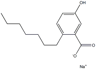 2-Heptyl-5-hydroxybenzoic acid sodium salt,,结构式